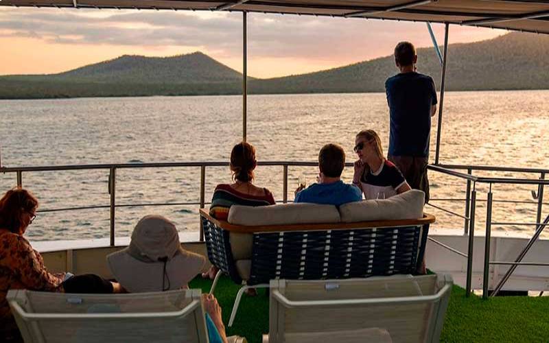 admiring nature from the sundeck bonita cruise to Galapagos