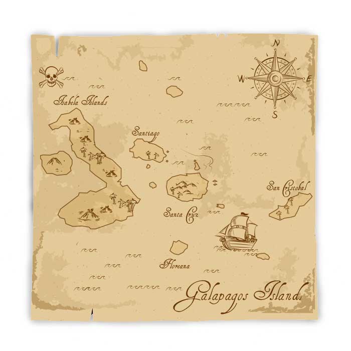 Galapagos Islands: Pirate Map